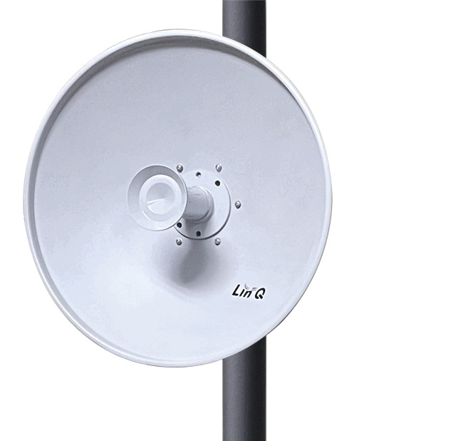 Linq 400mm Diameter, 5.15-6.875GHz, Dual Pol (H&V or Slant ±45), 25dBi Parabolic Dish Antenna