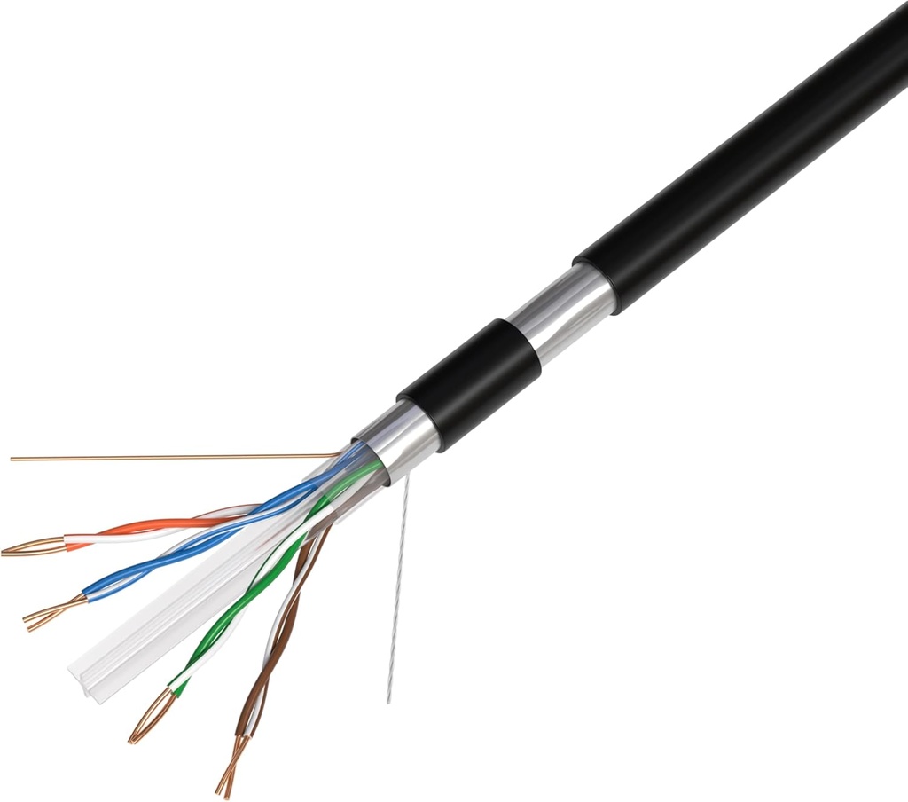 [B079LJDM57] CAT6 1000FT Outdoor Weatherproof 23 AWG 550MHz Cable FTP Wire Solid Direct Burial UV
