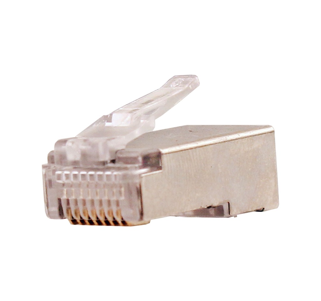 [011-020G-100] CAT5E Shielded RJ45 Plug with Ground Wire Hook (100pk)